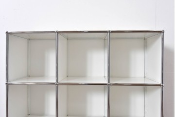 中古　美品　スイス　USMハラー(USM Haller)　ホームオフィスにもおすすめなスッキリとしたデザインの3段シェルフ　定価約36万7千円相当　(R-085185)