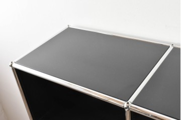 中古　美品　スイス　USMハラー(USM Haller)　ホームオフィスにもおすすめなスッキリとしたデザインの書類トレー付きシェルフ　定価約57万8千円相当　(R-085186)