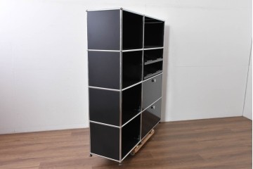 中古　美品　スイス　USMハラー(USM Haller)　ホームオフィスにもおすすめなスッキリとしたデザインの書類トレー付きシェルフ　定価約57万8千円相当　(R-085186)