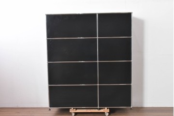 中古　美品　スイス　USMハラー(USM Haller)　ホームオフィスにもおすすめなスッキリとしたデザインの書類トレー付きシェルフ　定価約57万8千円相当　(R-085186)