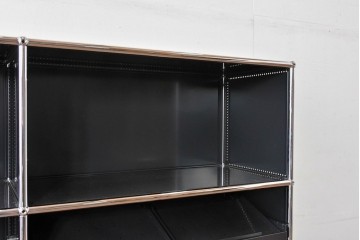 中古　美品　スイス　USMハラー(USM Haller)　ホームオフィスにもおすすめなスッキリとしたデザインの書類トレー付きシェルフ　定価約57万8千円相当　(R-085186)