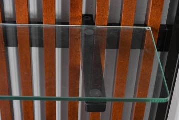 中古　美品　モリシゲ(MORISHIGE/森繁)　格子デザインが和モダンな印象を高める飾り棚　定価約26万円相当　(R-085191)