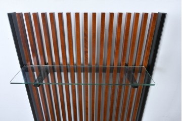 中古　美品　モリシゲ(MORISHIGE/森繁)　格子デザインが和モダンな印象を高める飾り棚　定価約26万円相当　(R-085191)