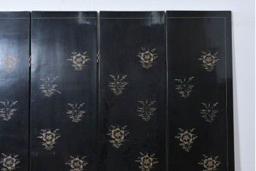 アジアンヴィンテージ　希少!!　中国美術屏風　雅集図　豪華装飾の玉石象嵌衝立　(R-085192)