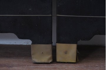 アジアンヴィンテージ　希少!!　中国美術屏風　雅集図　豪華装飾の玉石象嵌衝立　(R-085192)