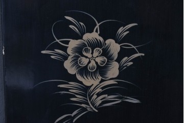 アジアンヴィンテージ　希少!!　中国美術屏風　雅集図　豪華装飾の玉石象嵌衝立　(R-085192)