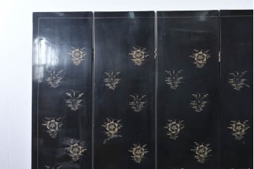 アジアンヴィンテージ　希少!!　中国美術屏風　雅集図　豪華装飾の玉石象嵌衝立　(R-085192)