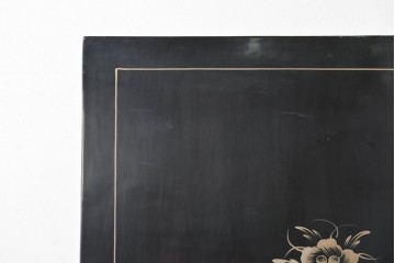 アジアンヴィンテージ　希少!!　中国美術屏風　雅集図　豪華装飾の玉石象嵌衝立　(R-085192)