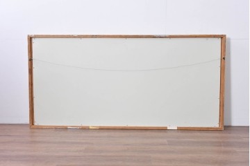 中古　ルルコンド(LULU KONDO)　意匠を凝らしたクラシカルな装飾フレーム入り　花模様レリーフのレザーアートパネル　(R-085193)