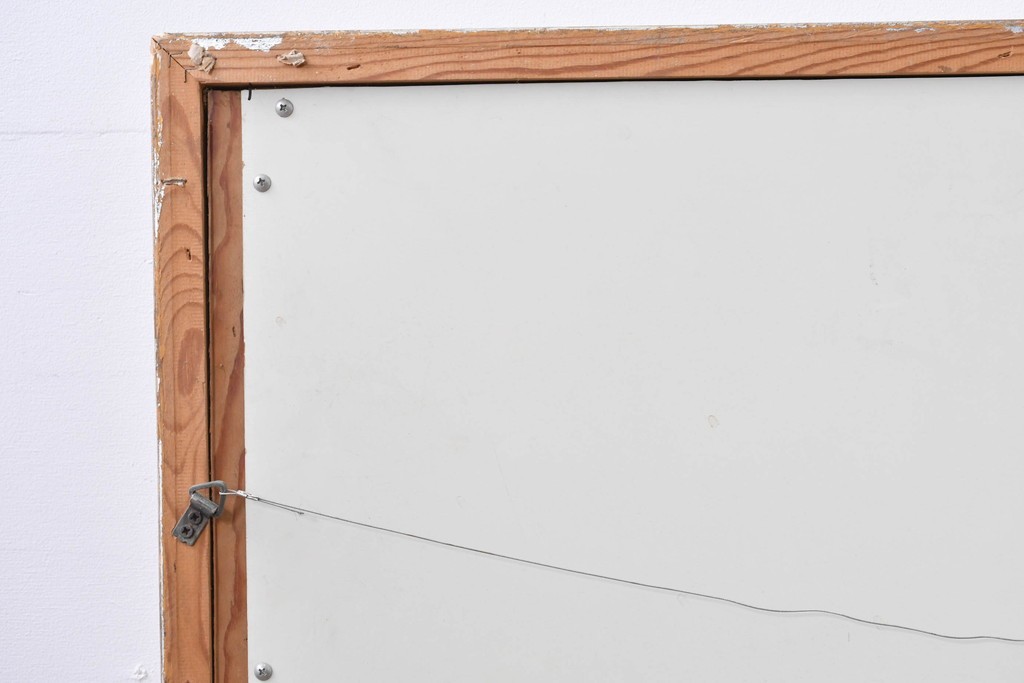 中古　ルルコンド(LULU KONDO)　意匠を凝らしたクラシカルな装飾フレーム入り　花模様レリーフのレザーアートパネル　(R-085193)