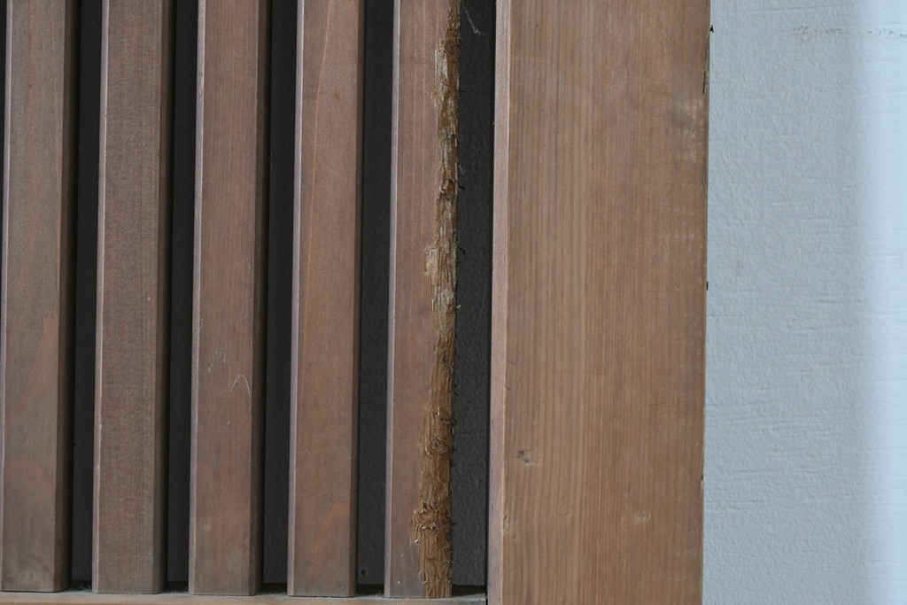 アンティーク建具　明治大正期　希少デザイン　格子意匠が印象的な蔵戸1枚　(R-085195)