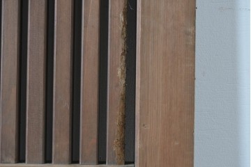 アンティーク建具　明治大正期　希少デザイン　格子意匠が印象的な蔵戸1枚　(R-085195)