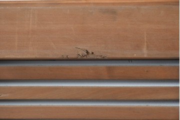 アンティーク建具　明治大正期　希少デザイン　格子意匠が印象的な蔵戸1枚　(R-085195)