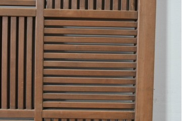 アンティーク建具　明治大正期　希少デザイン　格子意匠が印象的な蔵戸1枚　(R-085195)