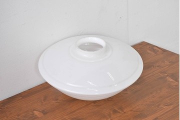 《引っ掛けシーリング式ペンダントライト加工費込み》　和製ヴィンテージ　昭和中期　段模様が入ったガラスシェードのペンダントライト　(R-085196)