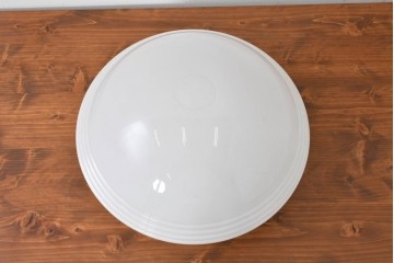 《引っ掛けシーリング式ペンダントライト加工費込み》　和製ヴィンテージ　昭和中期　段模様が入ったガラスシェードのペンダントライト　(R-085196)