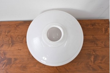 《引っ掛けシーリング式ペンダントライト加工費込み》　和製ヴィンテージ　昭和中期　段模様が入ったガラスシェードのペンダントライト　(R-085196)