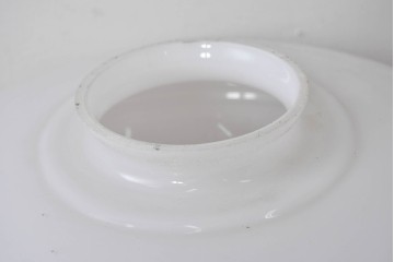 《引っ掛けシーリング式ペンダントライト加工費込み》　和製ヴィンテージ　昭和中期　段模様が入ったガラスシェードのペンダントライト　(R-085196)