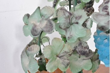 中古　イタリア製　TOSO CESARE(トーソー)　ムラーノガラス(MURANO)　3灯　ブドウ装飾が華やかなテーブルライト　(R-085197)