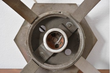 和製ヴィンテージ　昭和後期　曲線フレームが特徴のシーリングライト　(R-085198)