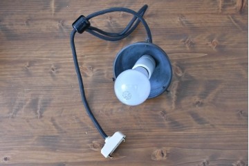 和製アンティーク　竹飾り付き　竹細工の意匠が映えるペンダントライト　(R-085200)