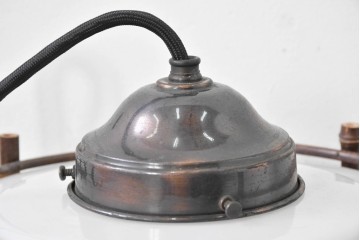 和製アンティーク　竹飾り付き　竹細工の意匠が映えるペンダントライト　(R-085200)