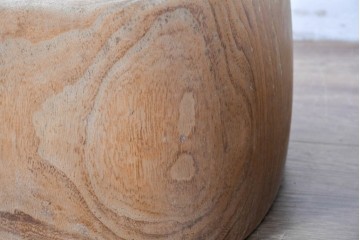 【簡易リペア限定品】　和製ヴィンテージ　桐材　角形が珍しいくり抜き木製火鉢2点セット(R-085202)