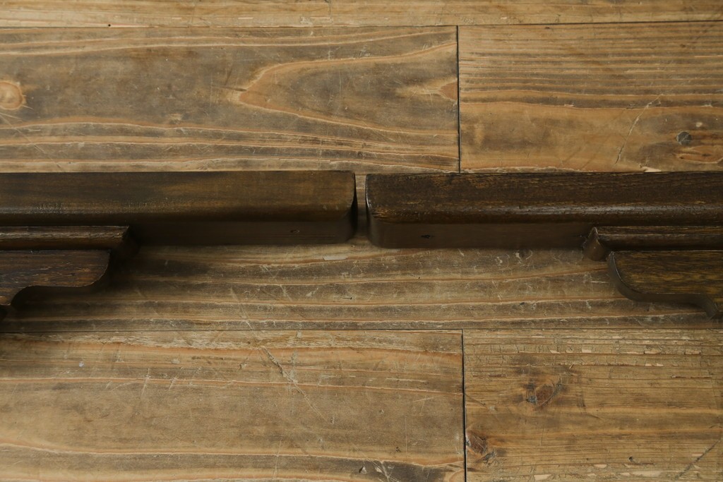 アジアンヴィンテージ　希少!!　インド建築装飾　大型(150cm)　唐草透かし彫りのアーチ形ブラケットパネル一対　(R-085203)