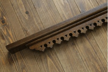 アジアンヴィンテージ　希少!!　インド建築装飾　大型(150cm)　唐草透かし彫りのアーチ形ブラケットパネル一対　(R-085203)