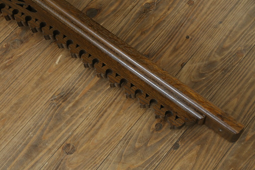 アジアンヴィンテージ　希少!!　インド建築装飾　大型(150cm)　唐草透かし彫りのアーチ形ブラケットパネル一対　(R-085203)