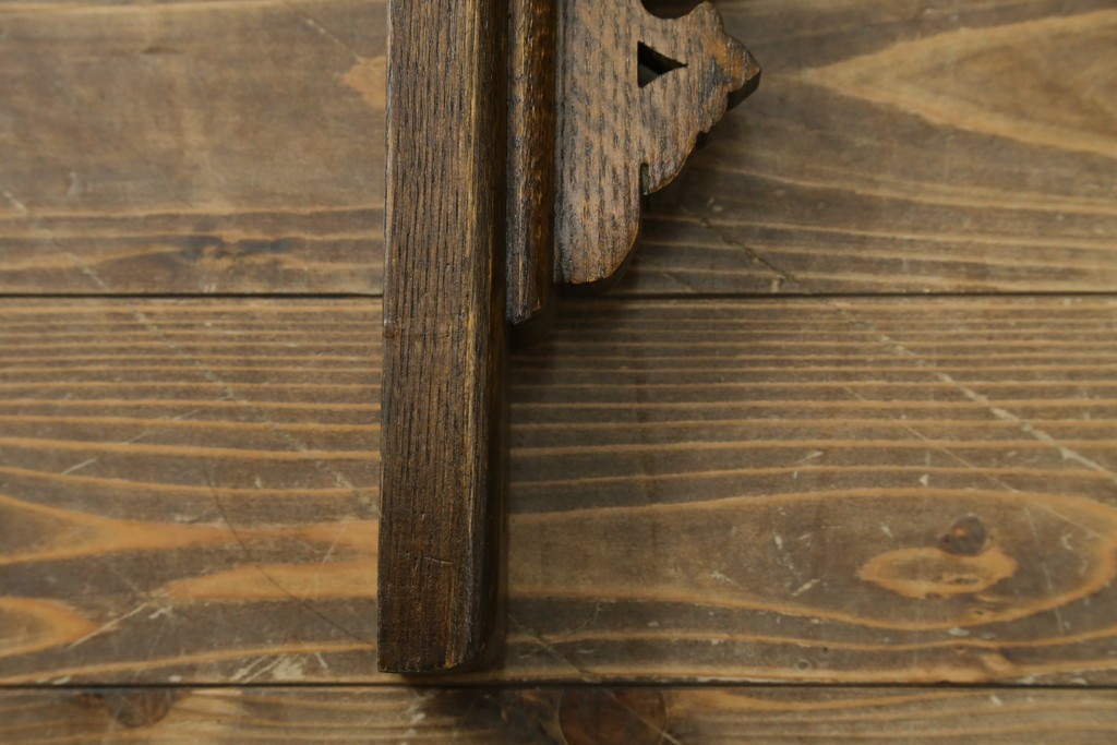 アジアンヴィンテージ　希少!!　インド建築装飾　大型(150cm)　唐草透かし彫りのアーチ形ブラケットパネル一対　(R-085203)