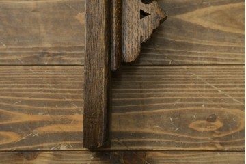 アジアンヴィンテージ　希少!!　インド建築装飾　大型(150cm)　唐草透かし彫りのアーチ形ブラケットパネル一対　(R-085203)