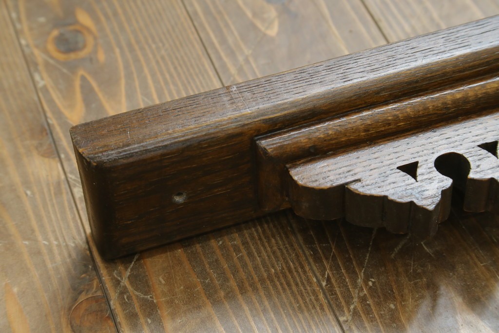 アジアンヴィンテージ　希少!!　インド建築装飾　大型(150cm)　唐草透かし彫りのアーチ形ブラケットパネル一対　(R-085203)