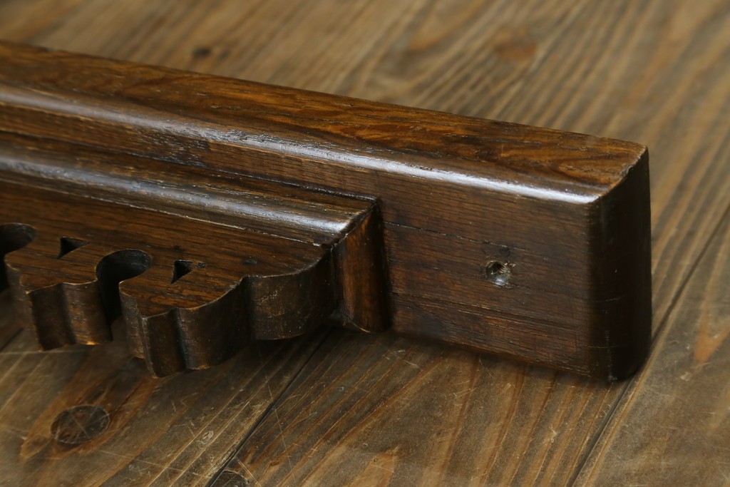 アジアンヴィンテージ　希少!!　インド建築装飾　大型(150cm)　唐草透かし彫りのアーチ形ブラケットパネル一対　(R-085203)