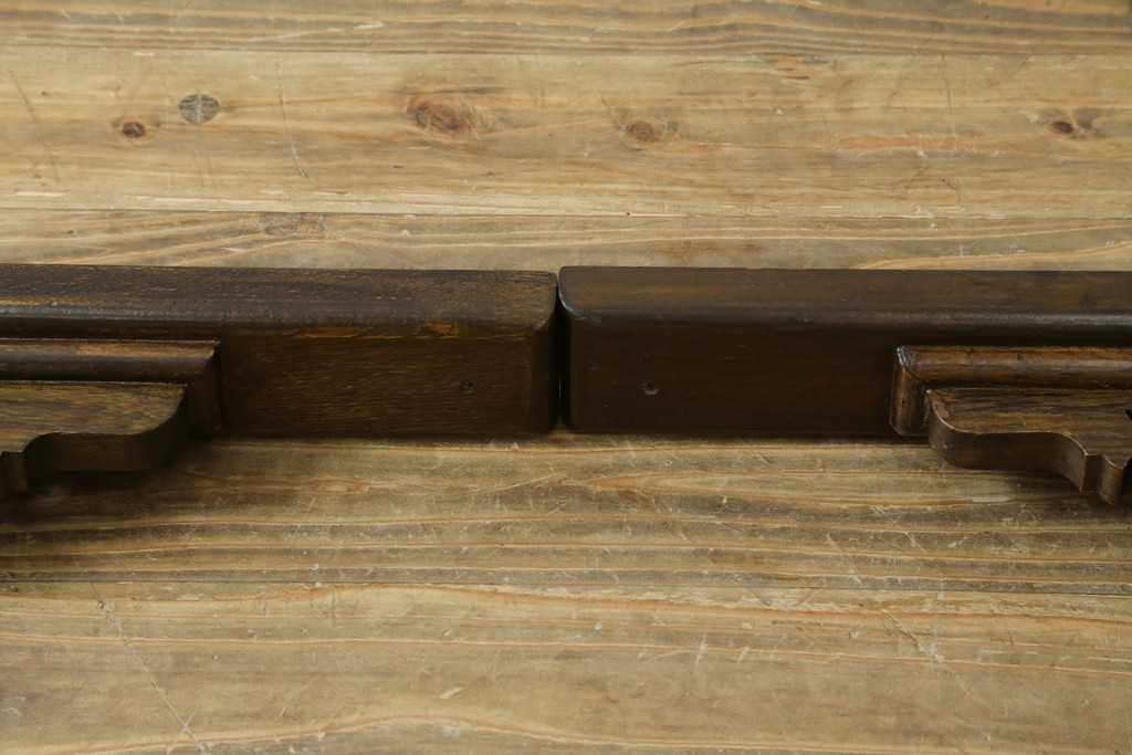 アジアンヴィンテージ　希少!!　インド建築装飾　大型(150cm)　唐草透かし彫りのアーチ形ブラケットパネル一対　(R-085203)