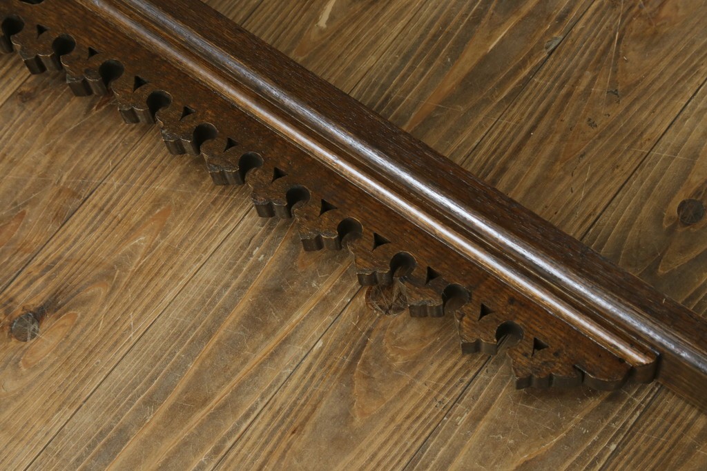 アジアンヴィンテージ　希少!!　インド建築装飾　大型(150cm)　唐草透かし彫りのアーチ形ブラケットパネル一対　(R-085203)