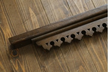 アジアンヴィンテージ　希少!!　インド建築装飾　大型(150cm)　唐草透かし彫りのアーチ形ブラケットパネル一対　(R-085203)