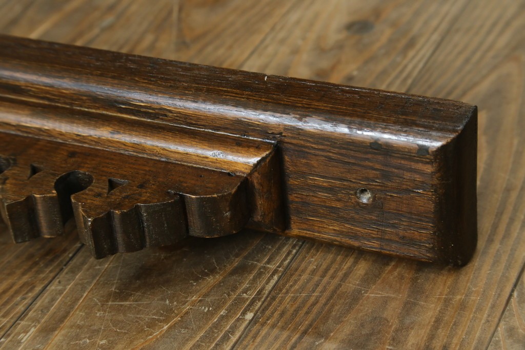 アジアンヴィンテージ　希少!!　インド建築装飾　大型(150cm)　唐草透かし彫りのアーチ形ブラケットパネル一対　(R-085203)