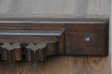 アジアンヴィンテージ　希少!!　インド建築装飾　大型(150cm)　唐草透かし彫りのアーチ形ブラケットパネル一対　(R-085203)