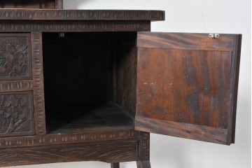 和製ヴィンテージ　希少モデル‼　伝統工芸　軽井沢彫り　細部まで丁寧に施された桜の彫刻が美しいドレッサー　(R-085208)