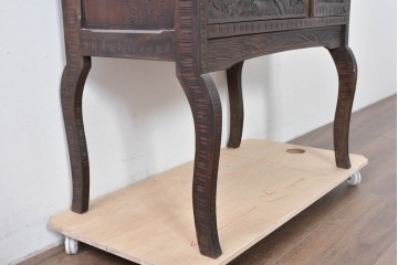 和製ヴィンテージ　希少モデル‼　伝統工芸　軽井沢彫り　細部まで丁寧に施された桜の彫刻が美しいドレッサー　(R-085208)