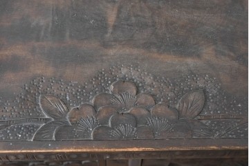 和製ヴィンテージ　希少モデル‼　伝統工芸　軽井沢彫り　細部まで丁寧に施された桜の彫刻が美しいドレッサー　(R-085208)