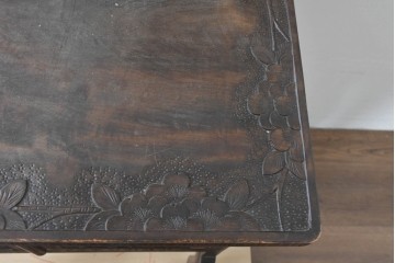 和製ヴィンテージ　希少モデル‼　伝統工芸　軽井沢彫り　細部まで丁寧に施された桜の彫刻が美しいドレッサー　(R-085208)