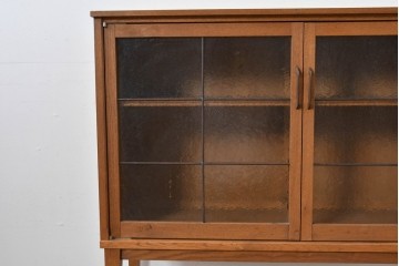 中古　トラックファニチャー (TRUCK FURNITURE)　ゆらぎのある型板ガラスに格子をあしらった扉がお洒落なサイドキャビネット　定価約26万円相当　(R-085214)