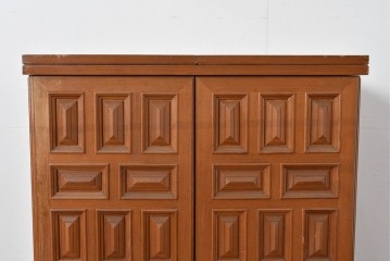 中古　ヨーロッパ高級輸入家具　上手物　チーク材　ワインラックに活躍!クラシカルな佇まいのサーバー　(R-085217)