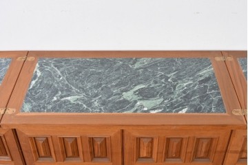 中古　ヨーロッパ高級輸入家具　上手物　チーク材　ワインラックに活躍!クラシカルな佇まいのサーバー　(R-085217)