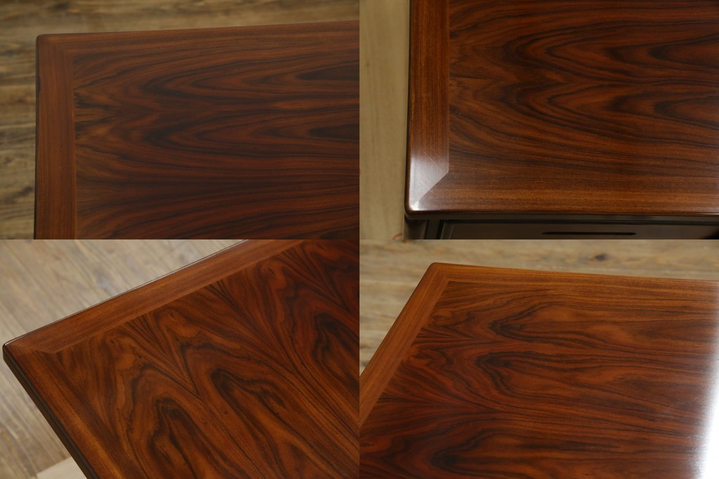 デンマークヴィンテージ　Dyrlund(デューロン)　ローズウッド材　深みのある色調で上質な佇まいの両袖机　定価約140万円　(R-085218)