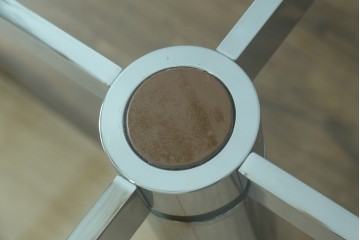 アメリカヴィンテージ　希少モデル　ノール(Knoll)　トビア・スカルパ(Tobia Scarpa)デザイン　構造美が映えるアンドレ(Andre)スクエアガラステーブル　(R-085220)