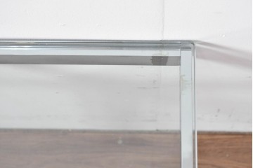 アメリカヴィンテージ　希少モデル　ノール(Knoll)　トビア・スカルパ(Tobia Scarpa)デザイン　構造美が映えるアンドレ(Andre)スクエアガラステーブル　(R-085220)