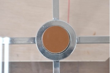 アメリカヴィンテージ　希少モデル　ノール(Knoll)　トビア・スカルパ(Tobia Scarpa)デザイン　構造美が映えるアンドレ(Andre)スクエアガラステーブル　(R-085220)